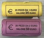 San Marino. 1 Euro / 2 Euro 2024 (50 pièces) en 2 rouleaux, Postzegels en Munten