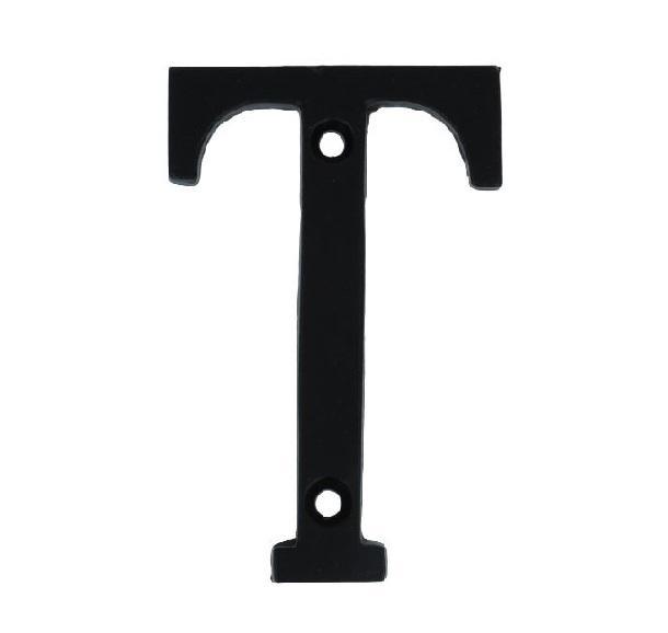 Letter T Klein IJzer zwart 75 mm, Doe-het-zelf en Bouw, Hang- en Sluitwerk, Klink of Kruk, Nieuw, Overige materialen