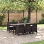 vidaXL 7-delige tuinset met kussens in bruin poly rattan, Tuin en Terras, Tuintafels, Verzenden, Nieuw