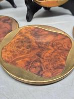 Set aus sechs Untersetzern – Wurzelholzfurnier mit