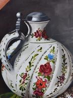 MISS ART - Natura morta con boccale e piattino di ceramica.