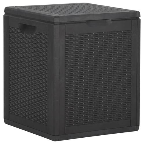 vidaXL Tuinbox 90 L PP rattan zwart, Tuin en Terras, Bergingen en Tuinkasten, Nieuw, Verzenden