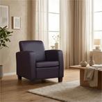 Leren fauteuil Joy - Toledo Merlin (donkerpaars) - Poten, Huis en Inrichting, Fauteuils, Nieuw, Ophalen of Verzenden, Eigentijds, Klassiek, Modern