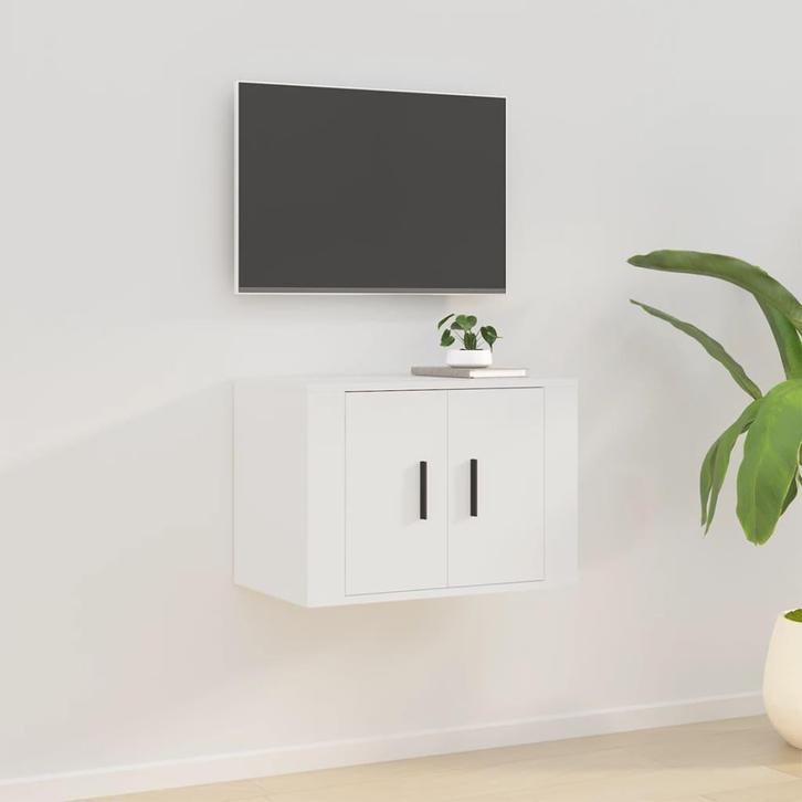 vidaXL Tv-wandmeubel 57x34,5x40 cm wit, Huis en Inrichting, Kasten |Televisiemeubels, Nieuw, Verzenden