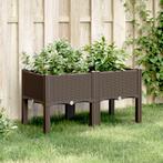 vidaXL Plantenbak met poten 80x40x42 cm polypropeen bruin, Tuin en Terras, Bloempotten, Verzenden, Nieuw