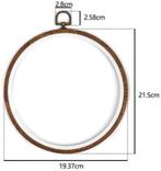 Brocante houten borduurring rond met stelschroef 21 cm per, Hobby en Vrije tijd, Nieuw