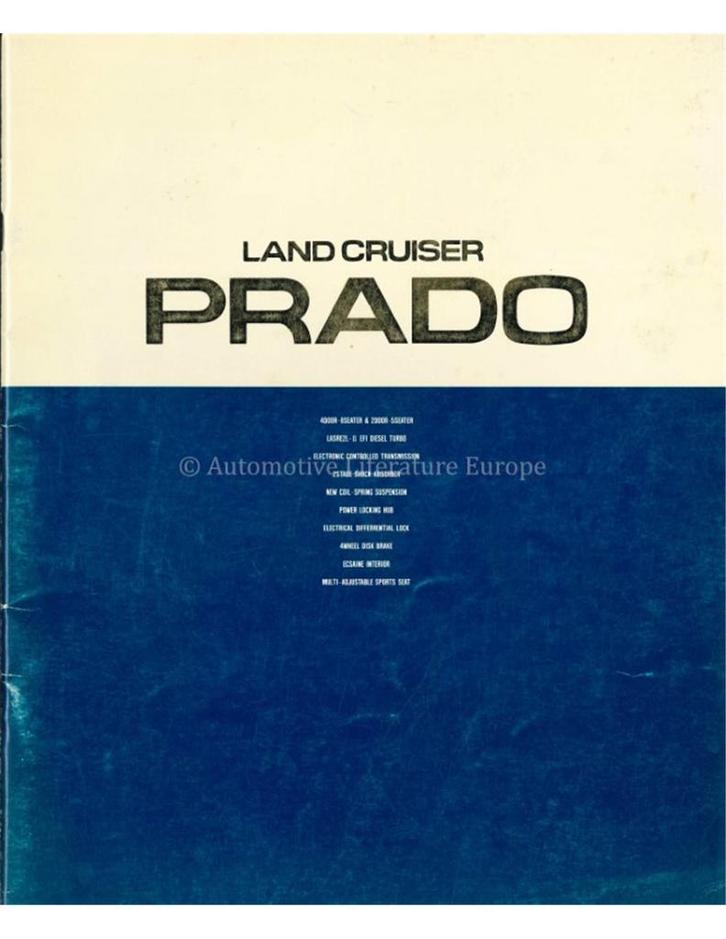 1990 TOYOTA LAND CRUISER PRADO BROCHURE JAPANS, Boeken, Auto's | Folders en Tijdschriften