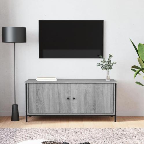 vidaXL Meuble TV avec portes sonoma gris 102x35x45cm, Maison & Meubles, Armoires | Mobilier de télévision, Neuf, Envoi
