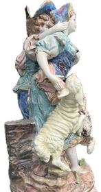 Capodimonte - Beeld, Herderskoppeltje - 65 cm - Porselein, Antiek en Kunst