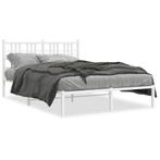 vidaXL Cadre de lit métal avec tête de lit blanc 140x200, Neuf, Verzenden