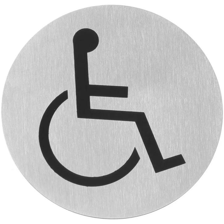 Pictogrambordje | RVS | Rolstoel | Incl. Bevestiging |, Articles professionnels, Horeca | Équipement de cuisine, Envoi