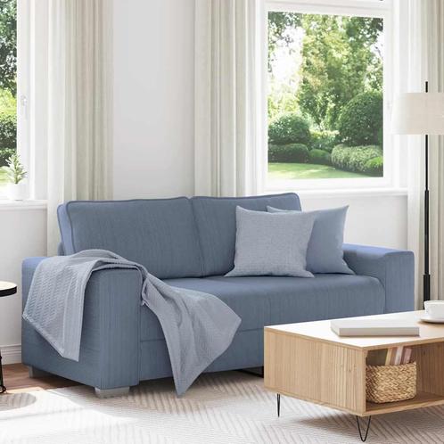 vidaXL Loveseat Sofa Blauw 140 cm Corduroy Stof, Huis en Inrichting, Zetels | Zetels, Nieuw, Verzenden
