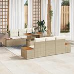 vidaXL Tuin Eettafel Set 7 pcs Beige en Crème 100 x 55 x 73, Verzenden, Nieuw
