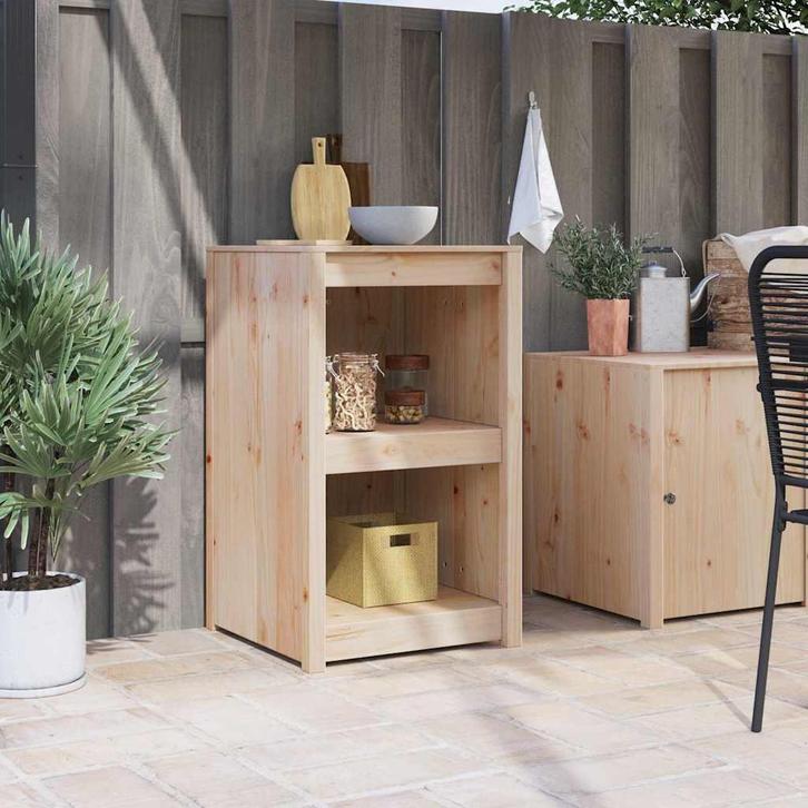 vidaXL Keuken Kast met plank Bruin 55 x 55 x 92 cm Massief, Huis en Inrichting, Kasten | Overige, Nieuw, Verzenden