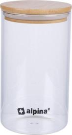 2dekans | alpina Voorraadpot 900ML - Glazen Pot met Deksel -, Huis en Inrichting, Ophalen of Verzenden, Nieuw