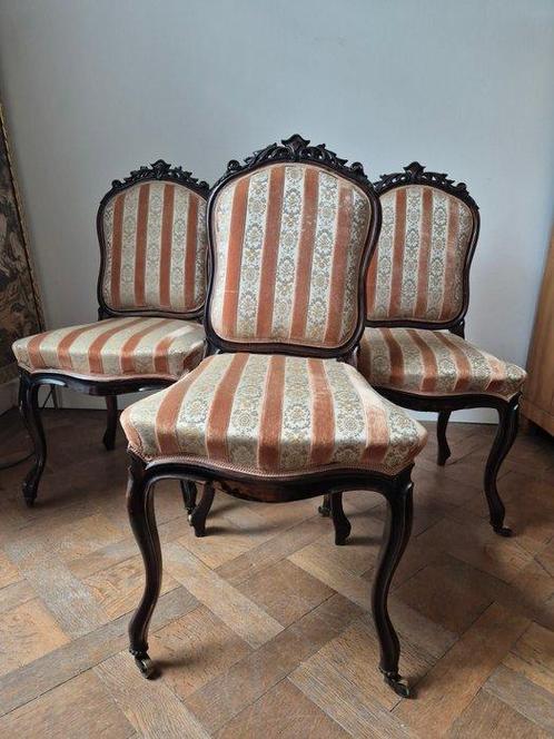 Set aus drei antiken Stühlen im prächtigen Barock-Stil -, Antiek en Kunst, Curiosa en Brocante