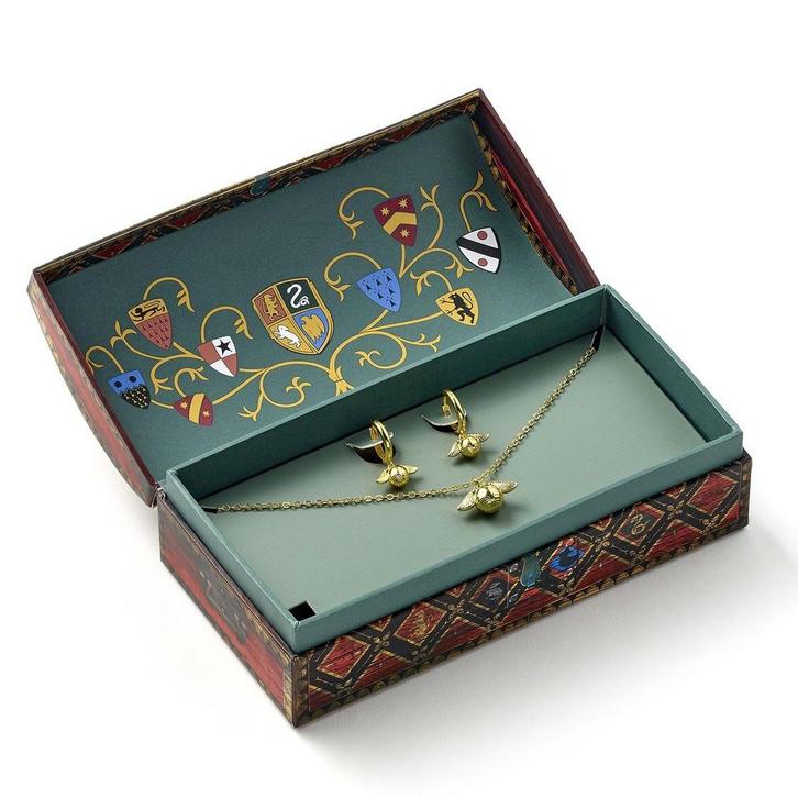 Harry Potter Quidditch Oorbellen en Ketting Gift Set, Verzamelen, Harry Potter, Nieuw, Ophalen of Verzenden