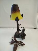 Schneider - Lampe de table - Opaline, Fer forgé - Lampe de