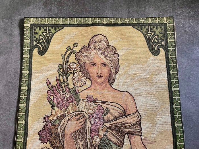 After Alphonse Mucha - Wandtapijt - 115 cm - 50 cm, Antiquités & Art, Curiosités & Brocante