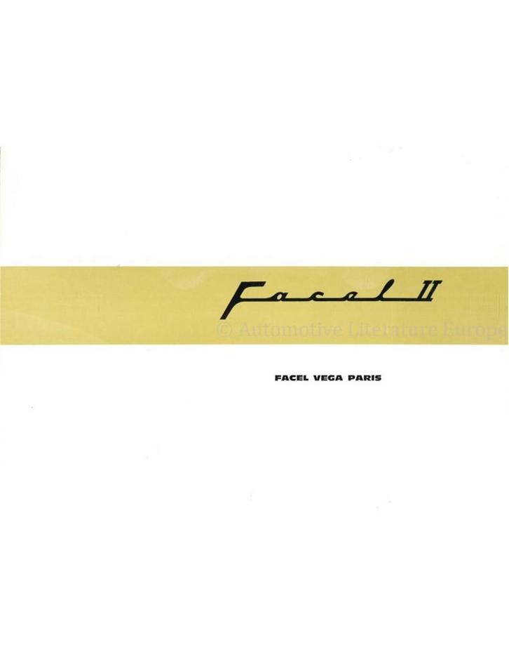 1962 FACEL VEGA FACEL II BROCHURE, Boeken, Auto's | Folders en Tijdschriften