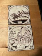 Carreau (2) - scènes bibliques - 1750-1800, Antiek en Kunst