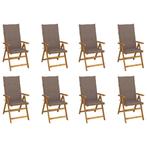 vidaXL Tuinstoelen 8 st inklapbaar met kussens massief, Verzenden, Nieuw