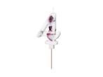 Birthday Candle Number 4, White with Flower Petals, 8 cm, Verzenden, Nieuw