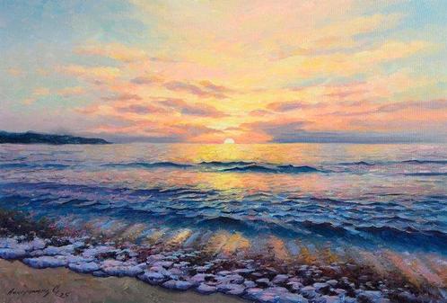 Sergey Akkerman (1967) - Sunrise on the Sea, Antiek en Kunst, Kunst | Schilderijen | Klassiek