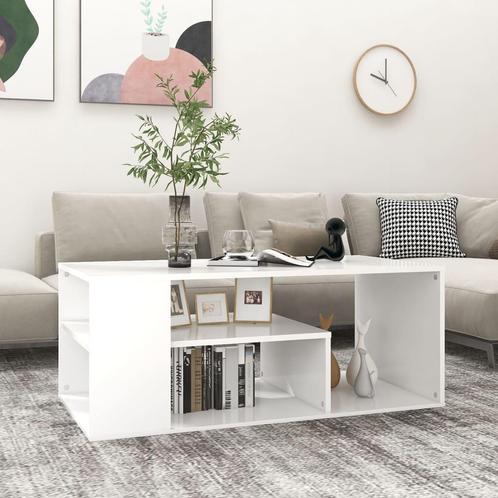vidaXL Salontafel 100x50x40 cm bewerkt hout wit, Huis en Inrichting, Tafels | Salontafels, Nieuw, Verzenden