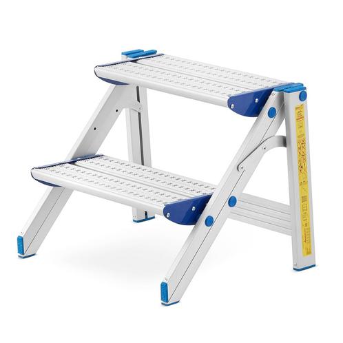 Huishoudtrap - 2 treden - aluminium - werkhoogte 246 cm, Doe-het-zelf en Bouw, Ladders en Trappen, Nieuw, Ophalen of Verzenden