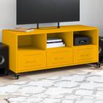vidaXL Tv-meubel 100,5x39x43,5 cm staal mosterdgeel, Huis en Inrichting, Kasten |Televisiemeubels, Verzenden, Nieuw