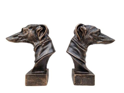 Beeldje - Greyhound busts / bookends (2) - IJzer, Antiek en Kunst, Curiosa en Brocante
