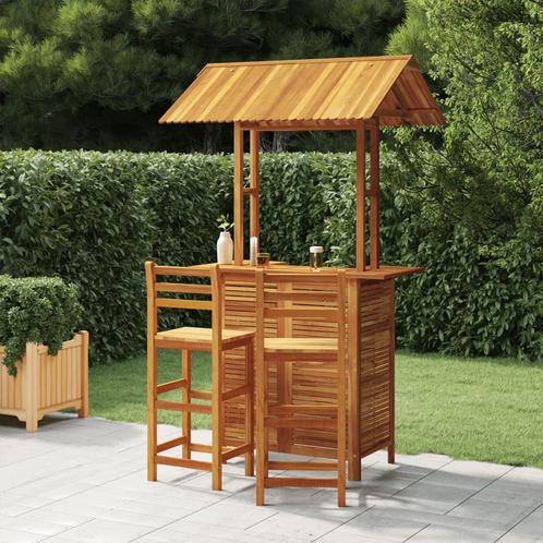 vidaXL 3-delige Tuinbarset massief acaciahout, Tuin en Terras, Tuinsets en Loungesets, Nieuw, Verzenden