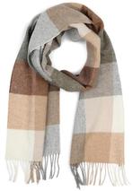 Profuomo Sjaal Wol Ruiten Bruin Grijs Beige maat  Heren, Kleding | Heren, Mutsen, Sjaals en Handschoenen, Verzenden, Nieuw, Profuomo