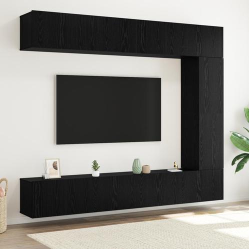 vidaXL 5-delige TV-kastset Wandmontage Zwart Eiken Bewerkt, Huis en Inrichting, Kasten |Televisiemeubels, Nieuw, Verzenden