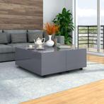 vidaXL Salontafel 100x100x35 cm hoogglans grijs, Verzenden, Nieuw