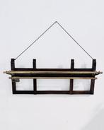 Kapstok - Muurbevestigde kapstok van messing en walnoothout, Huis en Inrichting, Nieuw