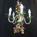 Kroonluchter - Italiaanse glans en tin met fruit uit de, Antiek en Kunst