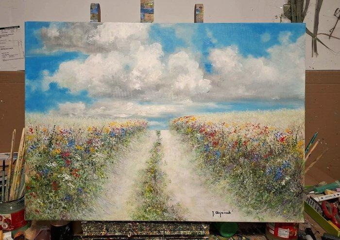 Jacek Olejniczak (XX) - The way to heaven 50x70, Antiquités & Art, Art | Peinture | Classique