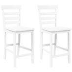 2 Barkrukken massief hout rubber wit | Retour Deal 35%, Verzenden, Nieuw, 90 cm of meer, Hout