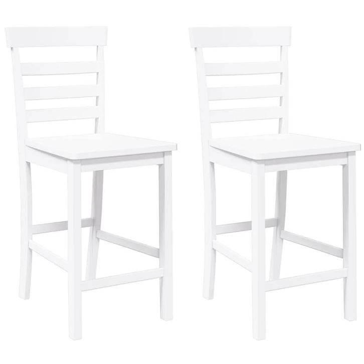 2 Barkrukken massief hout rubber wit | Retour Deal 35%, Maison & Meubles, Tabourets de bar, Envoi