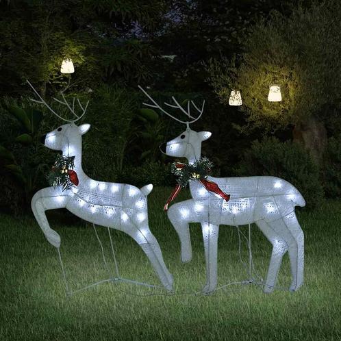 vidaXL Kerstrendieren 2 st 40 LEDs wit, Diversen, Kerst, Nieuw, Verzenden