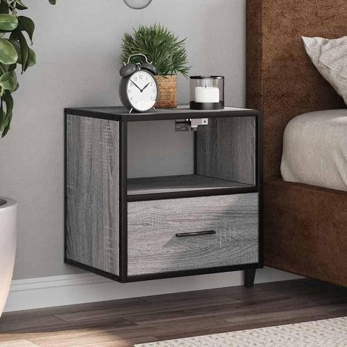 vidaXL Nachtkastjes 2st wandgemonteerd 40x31x39,5cm grijs, Huis en Inrichting, Slaapkamer | Nachtkastjes, Nieuw, Verzenden