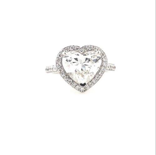 Ring - 18 karaat Witgoud -  3.50ct. tw. Diamant (Lab-grown), Handtassen en Accessoires, Ringen