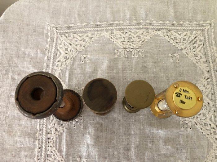 Zandloper (4) - Glas, Hout, Messing - 1920-1930, Antiek en Kunst, Curiosa en Brocante