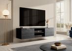 Meubella | TV-Meubel Zwart 150cm zwevend, Huis en Inrichting, Overige materialen, Verzenden, 150 tot 200 cm, Nieuw