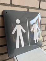 Emaille reclamebord - Emaille toiletbord met man/vrouw, Antiek en Kunst