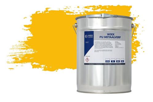 Wixx PU Metaalverf RAL 1023 | Verkeersgeel 2.5L, Doe-het-zelf en Bouw, Verf, Beits en Lak, Nieuw, Verzenden