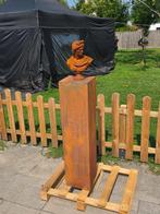 Statue, NO RESERVE PRICE David + Pedestal - 130.5 cm - Fer