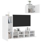 vidaXL 4-delige Tv-meubelset bewerkt hout wit, Huis en Inrichting, Kasten |Televisiemeubels, Nieuw, Verzenden
